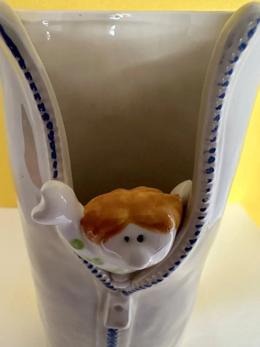 Vintage FITZ and FLOYD Vase with Zipper & Imp